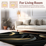 Luxurious Minimalist Textured Swirls(Black)
