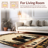 Ultra Soft Area Rug, Non Slip, Stain Resistant, Washable Area Rugs for Living Room, Bedroom, Vintage Nature-Inspired Design(Brown)