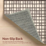 Ultra Soft Area Rug, Non Slip, Stain Resistant, Washable Area Rugs for Living Room, Bedroom, Chic Contemporary Geometric Motif(Beige)