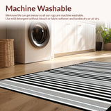 Ultra Soft Area Rug, Non Slip, Stain Resistant, Washable Area Rugs for Living Room, Bedroom, Timeless Classic Diamond Design(Black)