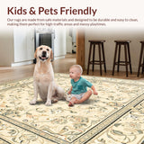 Meadow Harmony Oval Area Showcasing Vintage Medallion Ornamentation(Beige)