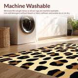 Ultra Soft Area Rug, Non Slip, Stain Resistant, Washable Area Rugs for Living Room, Bedroom, Minimalist Brown Leopard Theme(Beige)
