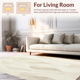 Ultra Soft Area Rug, Non Slip, Stain Resistant, Washable Area Rugs for Living Room, Bedroom, Modern Entryway Area Clean Scraper Design Slip Resistant Floor(Beige)