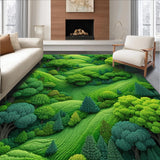 Ultra Soft Area Rug, Non Slip, Stain Resistant, Washable Area Rugs for Living Room, Bedroom, Soft Washable Aesthetic Shower Mat with Botanical Design(Green)