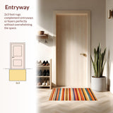Ultra Soft Area Rug, Non Slip, Stain Resistant, Washable Area Rugs for Living Room, Bedroom, Vibrant Earth Tone Patterns(Orange)