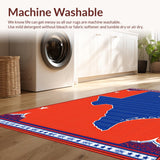Ultra Soft Area Rug, Non Slip, Stain Resistant, Washable Area Rugs for Living Room, Bedroom, Rustic Multi-Color State Silhouette(Red)