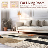 Ultra Soft Area Rug, Non Slip, Stain Resistant, Washable Area Rugs for Living Room, Bedroom, Rustic Earthy Animal Motif(Beige)