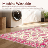 Ultra Soft Area Rug, Non Slip, Stain Resistant, Washable Area Rugs for Living Room, Bedroom, Serene Minimalist Circular Artwork(Ivory)