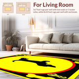 Ultra Soft Area Rug, Non Slip, Stain Resistant, Washable Area Rugs for Living Room, Bedroom, Caution Dogs Will Bark If You Knock Loud Yelling Inside Area Rug(Yellow)
