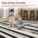 Contemporary Linear with Bold Dual Tone Striped Geometry and Sleek Symmetry(Beige)