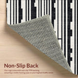 Ultra Soft Area Rug, Non Slip, Stain Resistant, Washable Area Rugs for Living Room, Bedroom, Striped Woven Rug: Modern Farmhouse Style Area Rug(Black)