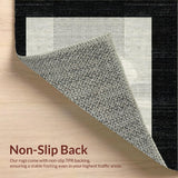 Ultra Soft Area Rug, Non Slip, Stain Resistant, Washable Area Rugs for Living Room, Bedroom, Outdoor Entry Stripe Rug Chic Layered Porch Accent Welcome Mat Design(Black)