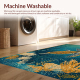 Ultra Soft Area Rug, Non Slip, Stain Resistant, Washable Area Rugs for Living Room, Bedroom, Turtle Tale Rug Colorful Ocean Adventure(Blue)