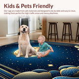Ultra Soft Area Rug, Non Slip, Stain Resistant, Washable Area Rugs for Living Room, Bedroom, Colorful Galaxy Dreamscape Theme(Blue)