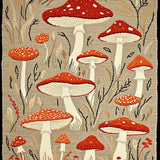 Charming Colorful Mushroom Illustration(Beige)