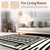 Ultra Soft Area Rug, Non Slip, Stain Resistant, Washable Area Rugs for Living Room, Bedroom, Striking Zebra Style Rug(Black)