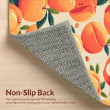 Ultra Soft Area Rug, Non Slip, Stain Resistant, Washable Area Rugs for Living Room, Bedroom, Charming Playful Peach Motif(Orange)