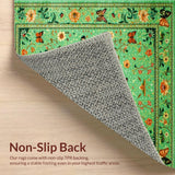 Ultra Soft Area Rug, Non Slip, Stain Resistant, Washable Area Rugs for Living Room, Bedroom, Lush Green Nature-Inspired Motif(Green)