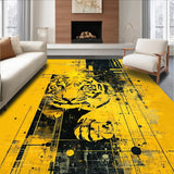 Ultra Soft Area Rug, Non Slip, Stain Resistant, Washable Area Rugs for Living Room, Bedroom, Radiant Abstract Animal Texture(Yellow)