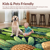 Whimsical Leafy Patterned Mat(Green)