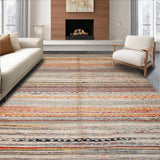 Ultra Soft Area Rug, Non Slip, Stain Resistant, Washable Area Rugs for Living Room, Bedroom, Artful Reversible Patchwork Style(Orange)