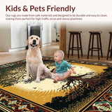 Ultra Soft Area Rug, Non Slip, Stain Resistant, Washable Area Rugs for Living Room, Bedroom, Luxurious Gold and Black Elements(Gold)