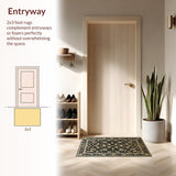 Ultra Soft Area Rug, Non Slip, Stain Resistant, Washable Area Rugs for Living Room, Bedroom, Braided Country Style Living Room Carpet(Yellow)