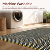 Ultra Soft Area Rug, Non Slip, Stain Resistant, Washable Area Rugs for Living Room, Bedroom, Chic Monochrome Geometric Elegance(Black)