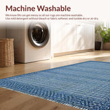 Ultra Soft Area Rug, Non Slip, Stain Resistant, Washable Area Rugs for Living Room, Bedroom, Scalloped Bow Bath Mat(Blue)