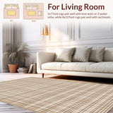 Ultra Soft Area Rug, Non Slip, Stain Resistant, Washable Area Rugs for Living Room, Bedroom, Subtle Modern Medallion Influence(Beige)