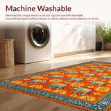 Ultra Soft Area Rug, Non Slip, Stain Resistant, Washable Area Rugs for Living Room, Bedroom, Chic Nature-Inspired Entrance Accent(Orange)