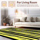 Ultra Soft Area Rug, Non Slip, Stain Resistant, Washable Area Rugs for Living Room, Bedroom, Elegant Striped Safari Charm(Yellow)