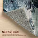 Ultra Soft Area Rug, Non Slip, Stain Resistant, Washable Area Rugs for Living Room, Bedroom, Trendy Two-Tone Tropical Aesthetic(Blue)