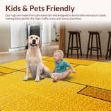 Ultra Soft Area Rug, Non Slip, Stain Resistant, Washable Area Rugs for Living Room, Bedroom, Abstract Geometric Meditation Space Soft Area Carpet(Yellow)