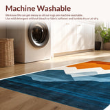 Ultra Soft Area Rug, Non Slip, Stain Resistant, Washable Area Rugs for Living Room, Bedroom, Vibrant Abstract Mountain Landscape(Orange)