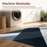Ultra Soft Area Rug, Non Slip, Stain Resistant, Washable Area Rugs for Living Room, Bedroom, Contemporary Area Rug with Easy Care for Family Spaces(Black)