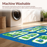 Ultra Soft Area Rug, Non Slip, Stain Resistant, Washable Area Rugs for Living Room, Bedroom, Sky Blue Urban Adventure Play Area(Blue)