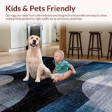 Ultra Soft Area Rug, Non Slip, Stain Resistant, Washable Area Rugs for Living Room, Bedroom, Gradient Abstract Striped Area Rug(Blue)