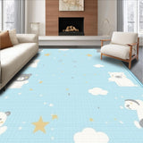 Ultra Soft Area Rug, Non Slip, Stain Resistant, Washable Area Rugs for Living Room, Bedroom, Cute Creatures Cozy Atmosphere(Blue)