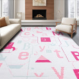 Ultra Soft Area Rug, Non Slip, Stain Resistant, Washable Area Rugs for Living Room, Bedroom, Brightly Colored Interactive Learning(White)