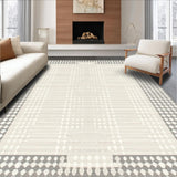 Ultra Soft Area Rug, Non Slip, Stain Resistant, Washable Area Rugs for Living Room, Bedroom, Boho Geometric Area Monochrome(Beige)