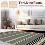 Ultra Soft Area Rug, Non Slip, Stain Resistant, Washable Area Rugs for Living Room, Bedroom, Rustic Two-Tone Textured Motif(Gray)
