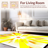 Ultra Soft Area Rug, Non Slip, Stain Resistant, Washable Area Rugs for Living Room, Bedroom, Chic Orange and Blue Contrast(Yellow)