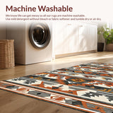 Ultra Soft Area Rug, Non Slip, Stain Resistant, Washable Area Rugs for Living Room, Bedroom, Dynamic Southwest Inspired Elements(Brown)