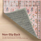 Ultra Soft Area Rug, Non Slip, Stain Resistant, Washable Area Rugs for Living Room, Bedroom, Sophisticated Dusty Toned Artistry(Pink)