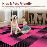 Ultra Soft Area Rug, Non Slip, Stain Resistant, Washable Area Rugs for Living Room, Bedroom, Bold Graphic Twisted Design Concept(Pink)
