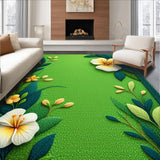 Ultra Soft Area Rug, Non Slip, Stain Resistant, Washable Area Rugs for Living Room, Bedroom, Round Grass-Themed Shower Door Accent(Green)