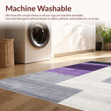 Ultra Soft Area Rug, Non Slip, Stain Resistant, Washable Area Rugs for Living Room, Bedroom, Vibrant Modern Geometric Fusion(Purple)