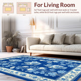 Chic Minimalist White Botanical(Blue)
