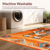 Ultra Soft Area Rug, Non Slip, Stain Resistant, Washable Area Rugs for Living Room, Bedroom, Whimsical Tibetan Style Floor Decor(Orange)